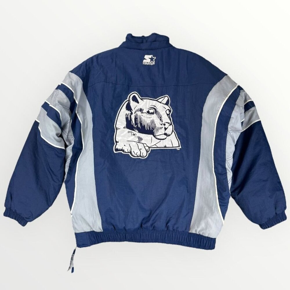 Vtg Starter Penn State Jacket Nittany Lions Insulated 1/4 Zip Windbreaker Y2K